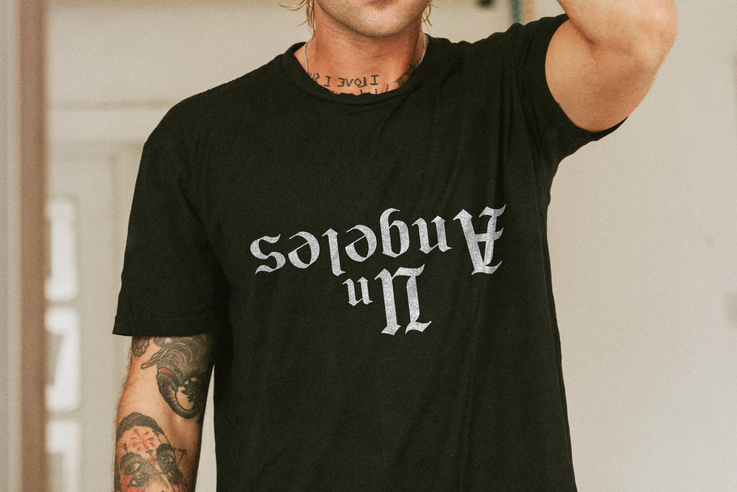 Upside down Un Angeles Oversized Cotton T-Shirt